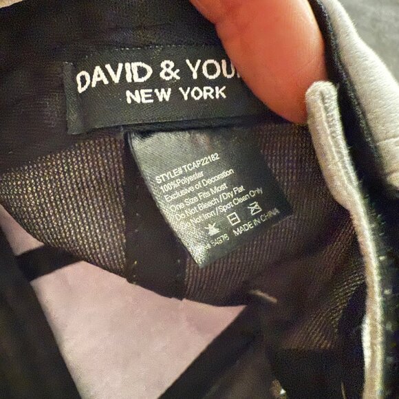 David & Young Gray Velvet Baseball Cap Adjustable One Size 100% Polyester Casual - Picture 4 of 5